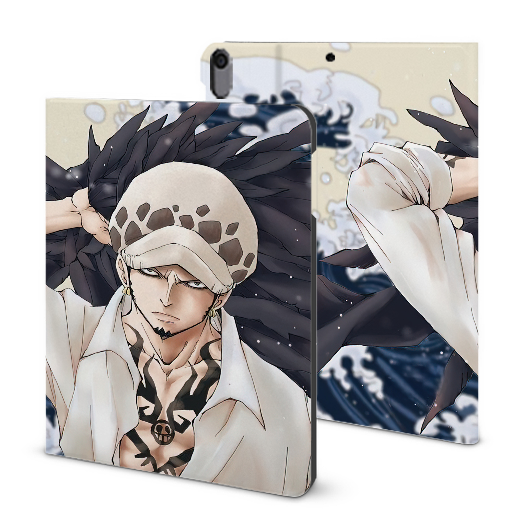 ワンピース ONE PIECE IPad ケース ブック型 PUレザー TPU 耐衝撃 軽量 薄型 ペン収納なし 全面保護 IPad 各モデル対応